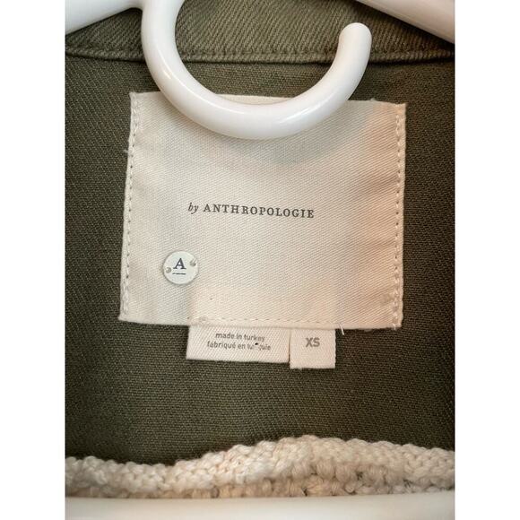 A by Anthropologie Crochet Green Feminine Military Jacket Coquette Danty XS - Picture 5 of 7